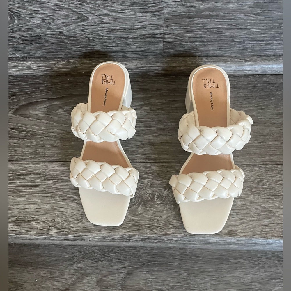 Time and Tru Braided Sandals Faux Leather